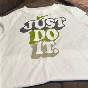 Nike White Tee with Bold 'Just Do It' Design